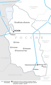 Схема магистральных газопроводов в Псковской области.