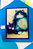 Картина молодого художника ООО "Газпром инвест" Александра Полканова "Очень серьезные коты".
