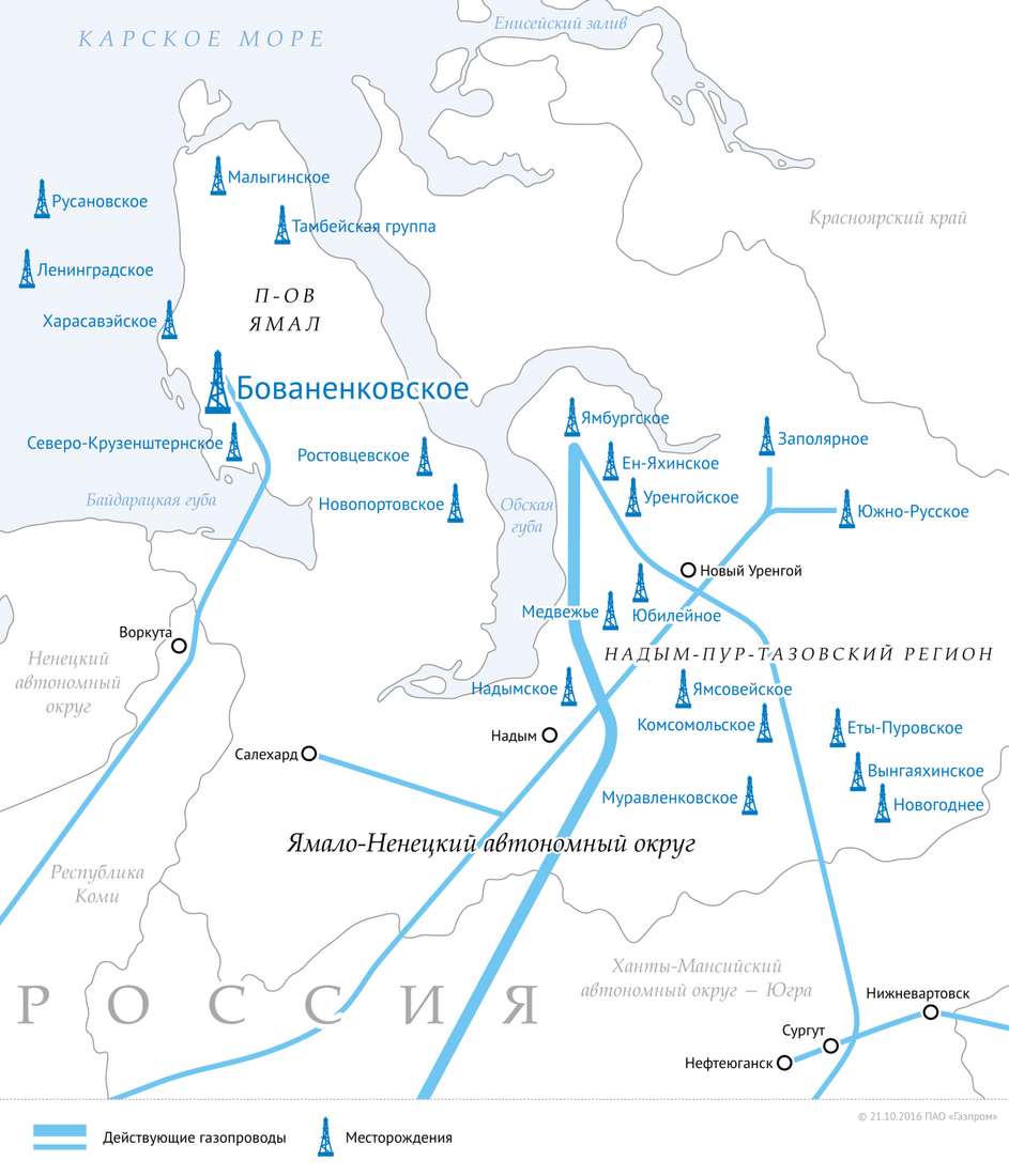 Освоение газовых ресурсов полуострова Ямал.